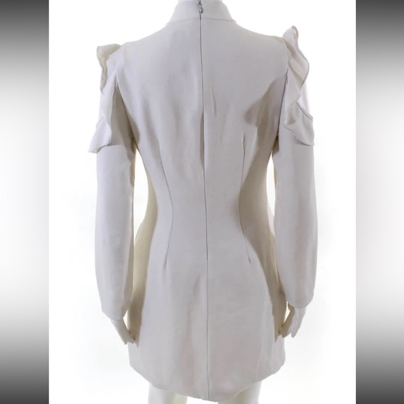 Wai Ming Womens Cold Shoulder Mock Neck White Dunn Dress White Size 2 - Picture 7 of 9